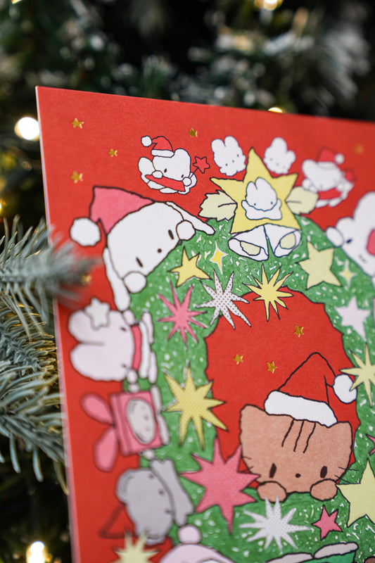 Christmas crew postcard