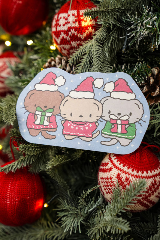 Christmas Otter Friends Postcard