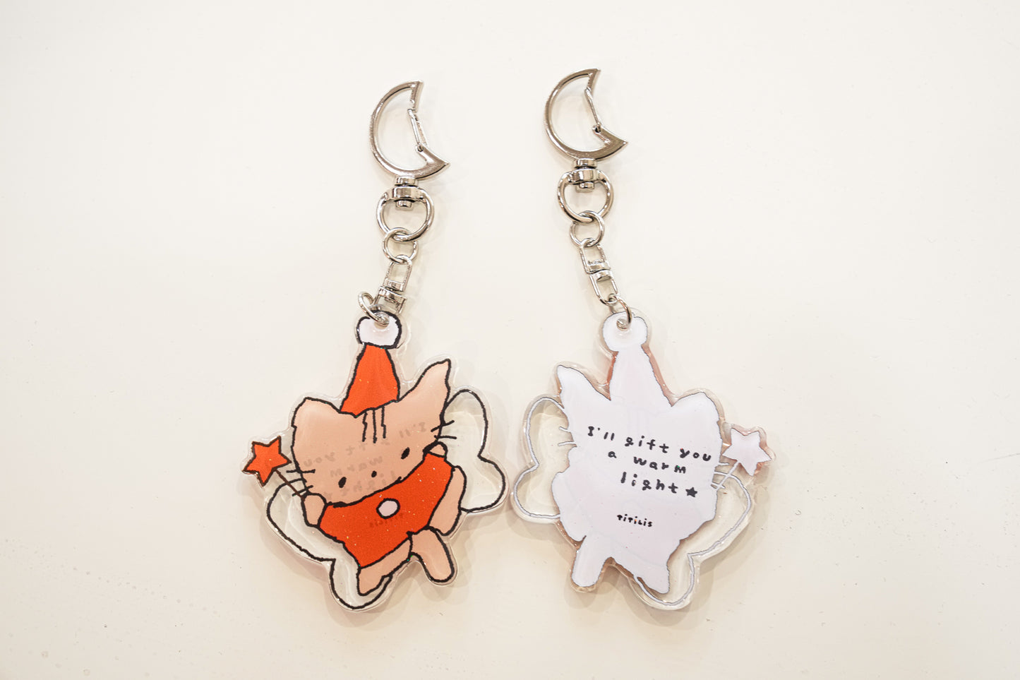 Christmas cat keyring