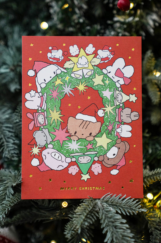 Christmas crew postcard